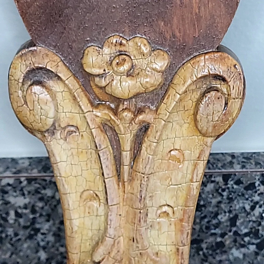 VINTAGE Hand-Carved 2-Sided Wooden Decorative Wall Paddle Spoon Country‎ Rustic